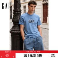 Gap 男女装春季款纯棉字母logo短袖T恤多色上衣美版570044 深蓝色 M 美码 L亚洲码180/96A