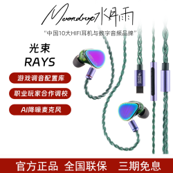 水月雨 光束Rays有线耳机入耳式自定义EQ调音Al智能降噪电竞游戏