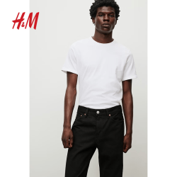 H&M 男装简约风时尚潮流质感修身版型棉质T恤1207724