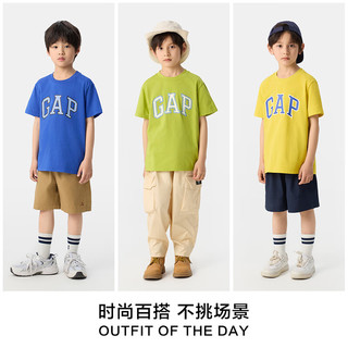 Gap/盖璞 男女童纯棉短袖T恤 蓝色 160cm