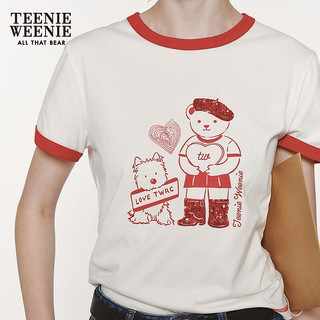 TEENIE WEENIE 撞色印花 象牙白 S 女士T恤