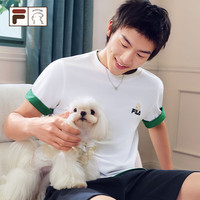 FILA FUSION斐乐潮牌情侣款针织短袖衫2026秋新款简约基础百搭T恤 标准白-WT M 170/92A/M