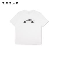 TESLA 特斯拉 Model 3 纯棉针织T恤 白色
