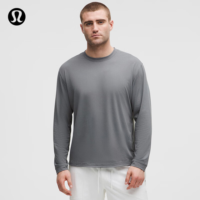 lululemon EasySet 男士训练长袖T恤 速干芯吸 太阳灰 M