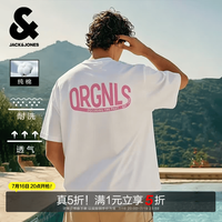 杰克琼斯 杰克·琼斯（JACK&JONES） 100%纯棉短袖t恤趣味撞色字母印花品质男装