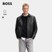 BOSS(服装) BOSS博斯男士26年秋季新款金属徽标纽扣皮衣夹克 001-黑色 L (50)