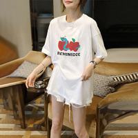 唐狮 2025夏女圆领前胸图案短袖T恤