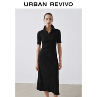 URBAN REVIVO UWM760055 翻领修身收腰 连衣裙