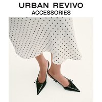 URBAN REVIVO UAWS60055 亮面蝴蝶结高跟鞋 黑色 36