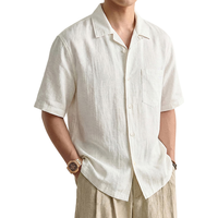 罗蒙 冰丝混纺透气 黑色 XL 男士短袖衬衫