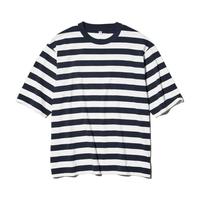 优衣库 492880 宽松条纹 藏青色 M 五分袖男装T恤