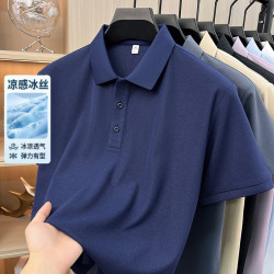 尺度保罗 男士翻领短袖T恤夏季薄款冰丝透气吸汗排湿宽松大码POLO衫