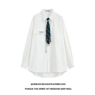 嘉晔 JIAYE）春夏季白色衬衫男女长袖宽松2026新款小众DK制服衬衫男学院风班服 白色 2XL