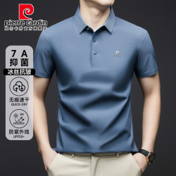 皮尔·卡丹 皮尔卡丹短袖t恤男士夏季POLO衫中年凉感翻领上衣男
