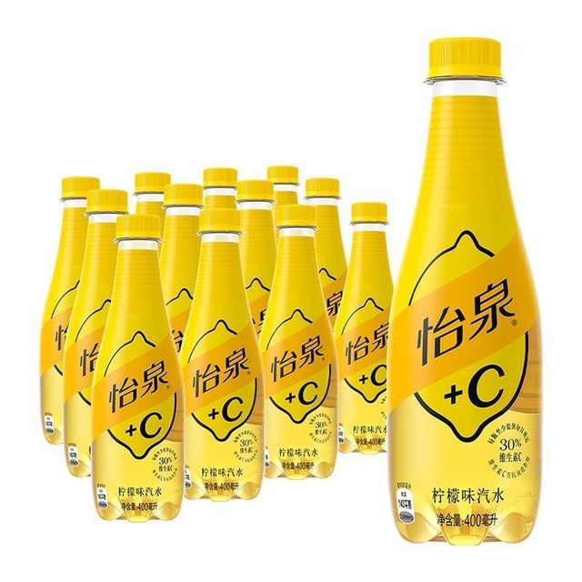 可口可乐 怡泉C汽水 400ml*12瓶 柠檬味 含气碳酸饮料
