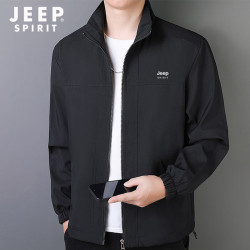 JEEP SPIRIT 吉普外套男春季立领夹克男休闲外套男士宽松衣服男装