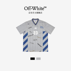 OFF-WHITE 夏季新款运动休闲短袖T恤男女通用印花世界杯足球衣速干短袖体恤
