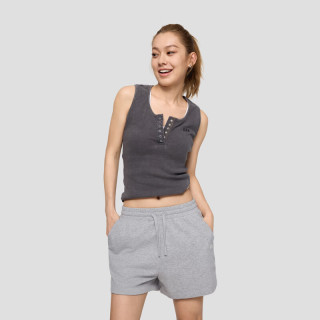 Gap 女装夏季款印花logo抽绳松紧腰针织短裤休闲宽松766095