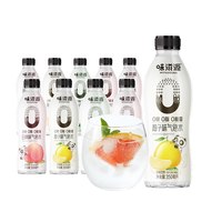 味滋源 0糖0脂气泡水350ml瓶青柠白桃柚子味汽水饮料s