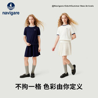 navigare 莱赛尔 女童针织短袖 中大童T恤上衣