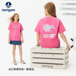 navigare 意大利小帆船 索罗那面料 女童休闲短袖T恤