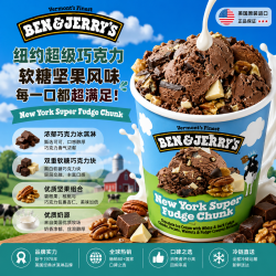 BEN&JERRY'S 纽约超级巧克力软糖坚果风味冰淇淋 473ml