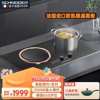 施耐德 法国SCHNEIDER电磁炉凹面双灶台式嵌入智能电陶炉家用大功率爆炒