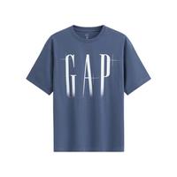 Gap 866354 纯棉宽松短袖T恤 灰蓝色 M