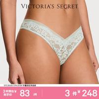 维密 维密蕾丝薄纱中腰半包臀内裤女 57M7浅绿色 11284419