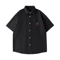 Dickies 美式翻领宽松短袖衬衫 黑色 4XL