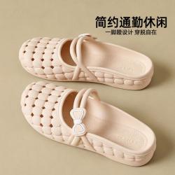 安尚芬 女士蝴蝶结包头半拖鞋