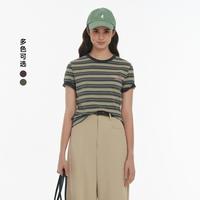TEENIE WEENIE 女士条纹刺绣圆领短袖T恤