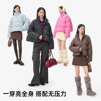 千仞岗 重磅新品 新款短款羽绒服立领潮流时尚百搭休闲保暖防寒服