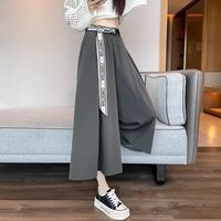 JEGEETAE 高腰显瘦 A字阔腿裤 黑色 L