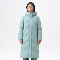 千仞岗 长款连帽羽绒服 空境蓝 S(160) 女士外套