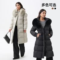千仞岗 真五折！650+蓬松长款女士狐狸毛领连帽羽绒服