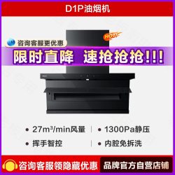 老板 CXW-260-27A15-D1P 顶侧双吸 26m³/min 黑色吸油烟机
