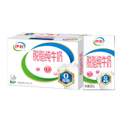 伊利 脱脂纯牛奶 250ml*16盒