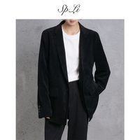 百亿补贴：SP.LI 复古灯芯绒 男士西服 纯色长袖休闲宽松上衣