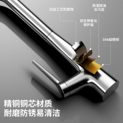 品洱 cw-01 SUS304不锈钢水槽锤纹集渣大单槽厨房洗菜盆 60×40 原色 台控下水