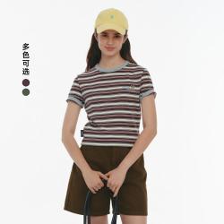 TEENIE WEENIE 女士条纹刺绣圆领T恤