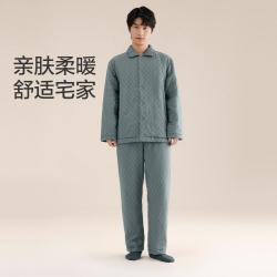 全棉时代 男女士加厚睡衣 双层纱布夹棉家居服