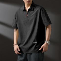 我的速度 男士短袖衬衫 夏季宽松潮牌日系休闲户外衬衣