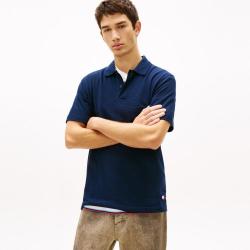 TOMMY HILFIGER 华夫格肌理翻领短袖POLO衫
