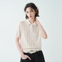 言 逐光轻彩优雅翻领休闲文艺针织Polo衫上衣女26夏