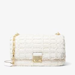 MICHAEL KORS TRIBECA 格纹毛边粗花呢法棍包女款通勤时尚潮流单肩包