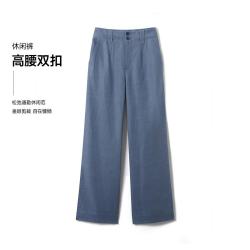 哥弟GIRDEAR 亚麻100% 老钱静奢垂坠透气直筒裤长裤 清凉夏日 女装春夏