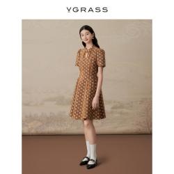 VGRASS V·GRASS 维格娜丝春新中式盘扣气质连衣裙