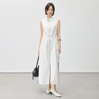 美洋 百合连衣裙 都市漫游 立领无袖拉链抽绳长风衣