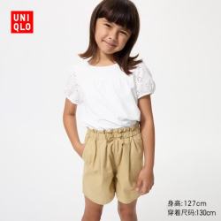 优衣库 483395 女童松紧短裤 深米色 150cm